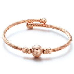 Bracelete rosa gold em malha de aço inoxidável