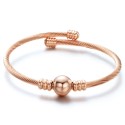 Bracelete rosa gold em malha de aço inoxidável