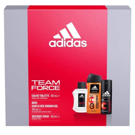 Coffret Adidas Team FORCE EDT 100ML Gel Banho 250ml Deo 150ml