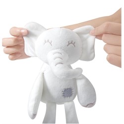 Peluche Boneco Elefante branco, brinquedo infantil para crianças e bebés