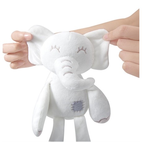 Peluche Boneco Elefante branco, brinquedo infantil para crianças e bebés